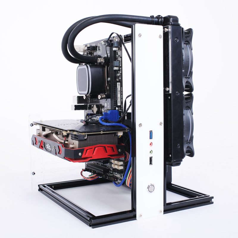 Aluminum Open Frame Test Bench Water Cooling - Banco di prova in alluminio con